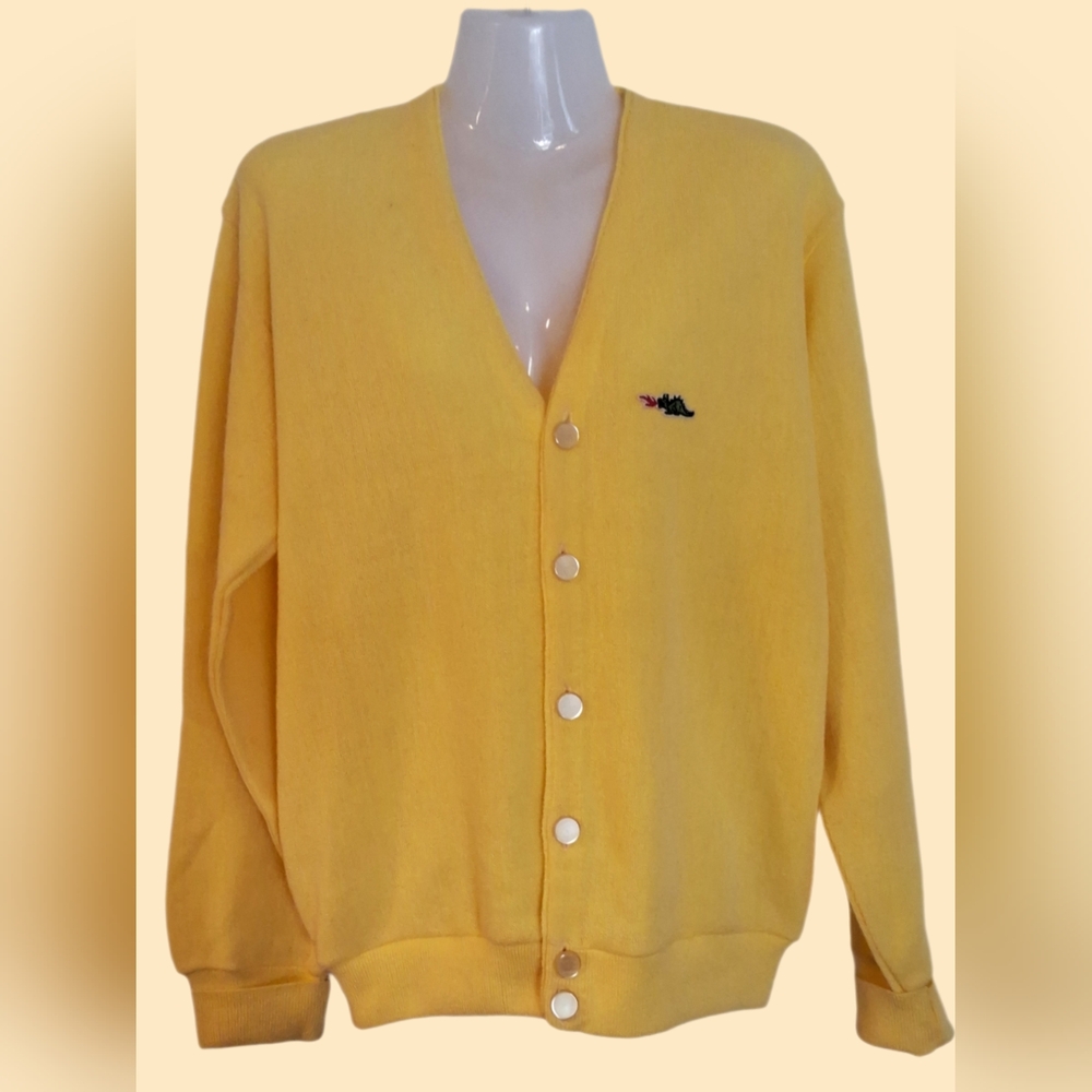Vintage 80's Sears Dinosaur Embroidery Cardigan - Size Large